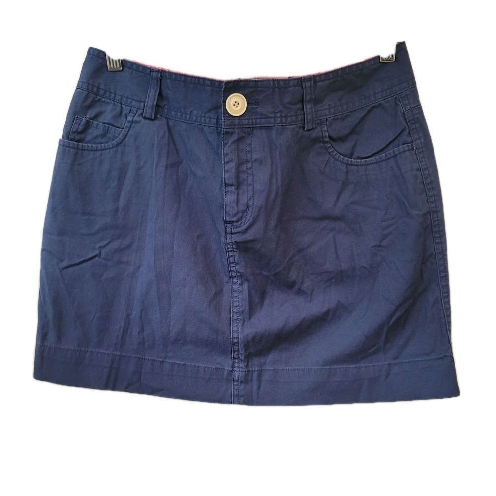 Vineyard Vines Cotton Blend Women's Mini‎ Skirt Stretch Pockets 6 Navy Preppy